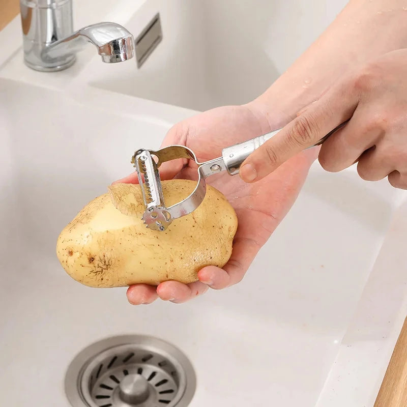 Stainless Steel Vegetable Peeler - Julienne Prep Tool for Kitchen Use