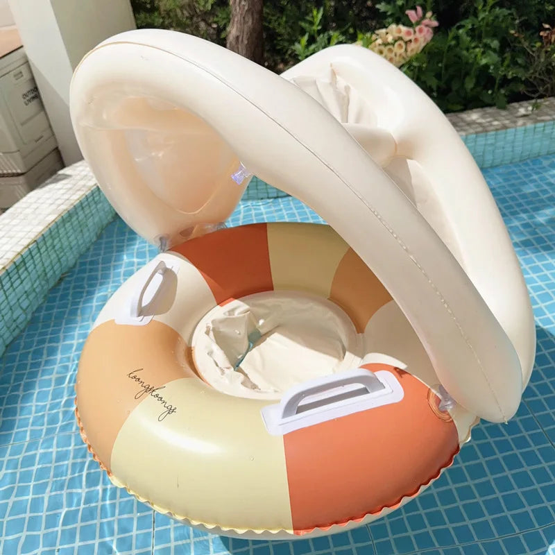 Inflatable Pool Float Seat - Swim Ring with Sunshade Option