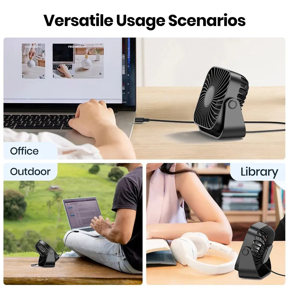Topk 4inch USB Mini Fan - For Travel and Daily Carry