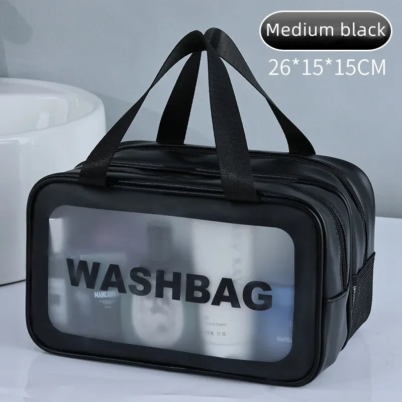 Transparent Travel Makeup Bag – Dry-Wet Storage for Toiletries