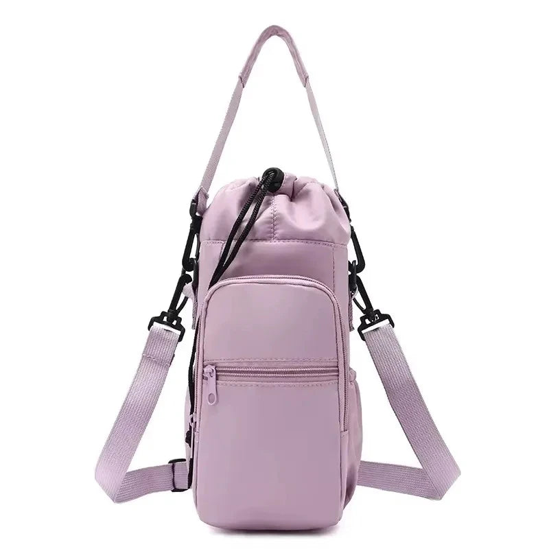 Crossbody Insulated Tumbler Bag - Portable Water Bottle Pouch with Phone Pocket