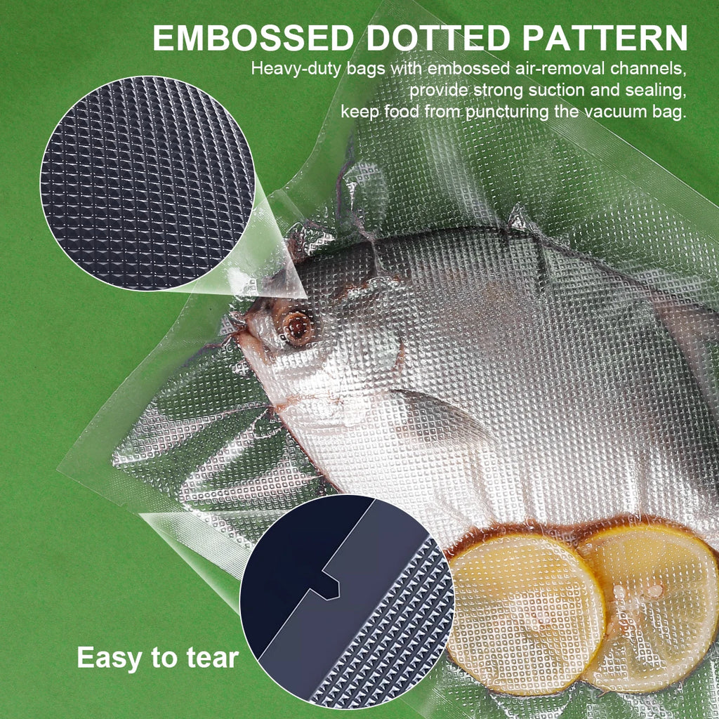 Vacuum Food Bags Sealed Storage - For Kitchen Storage and Prep