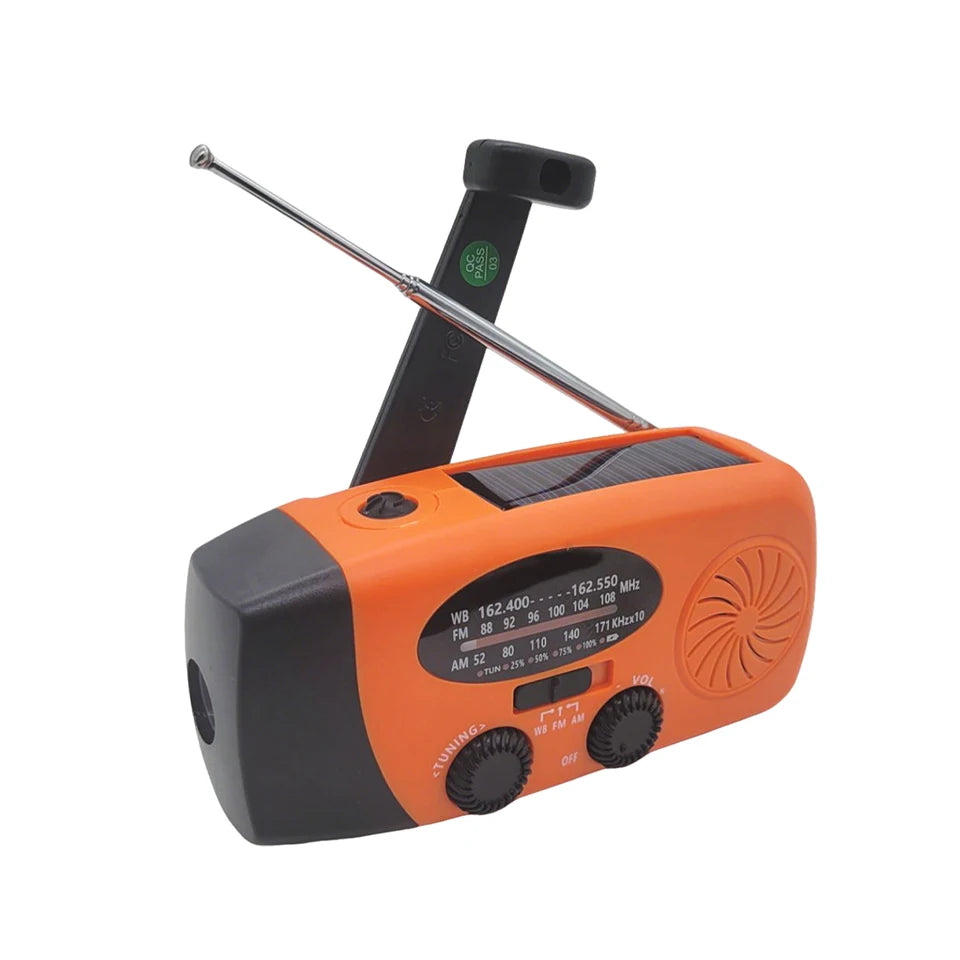 Hand-Crank Outdoor Radio - Solar Charging Light Radio - Orange