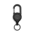 Retractable Keychain Reel - Carabiner Pull Cord Holder for Gear Organization - Black