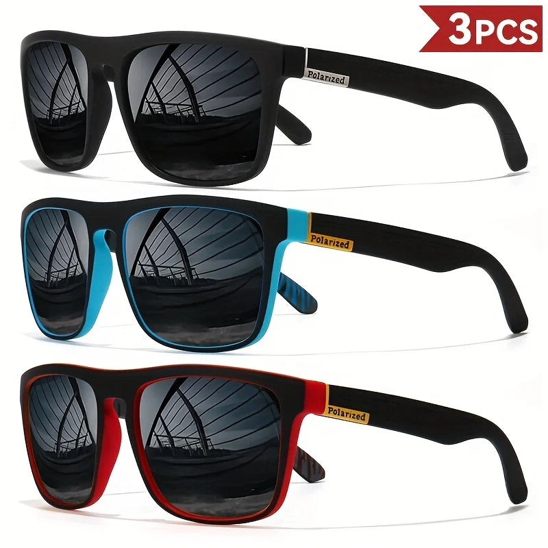 Square Polarized Sunglasses - Driving Eyewear - 3 Pieces-1