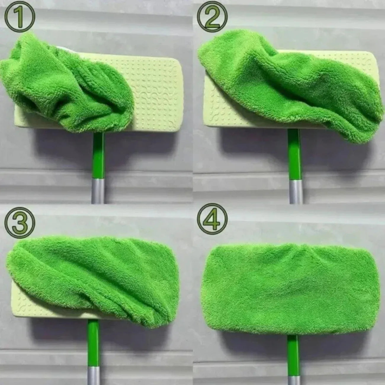 Washable Flat Mop Pads - 6-Piece Green Mop Cover Set