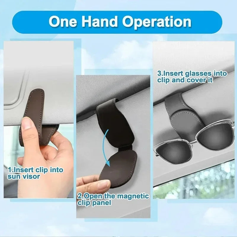 Magnetic Car Visor Sunglasses Clip – Universal Sun Visor Holder
