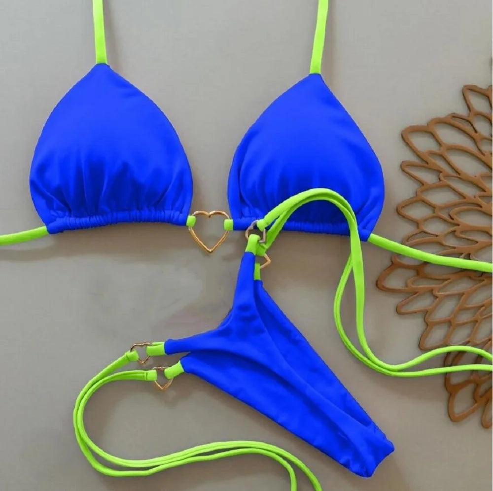Women's Halter Triangle Bikini Set - Two-Piece Swimwear