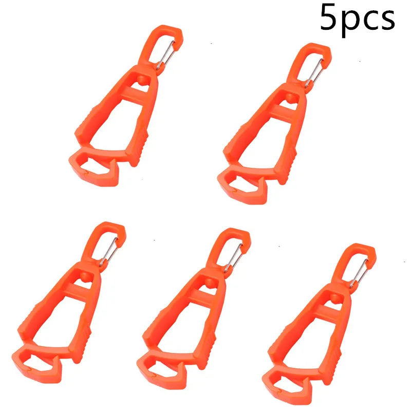 Work Glove Clip Holder - Belt Clamp for Jobsite Gear - Orange 5 Pieces