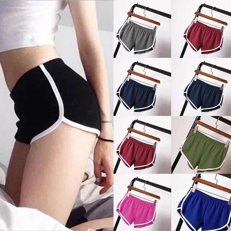 Women's Elastic Waist Shorts - Casual Athletic Short Pants