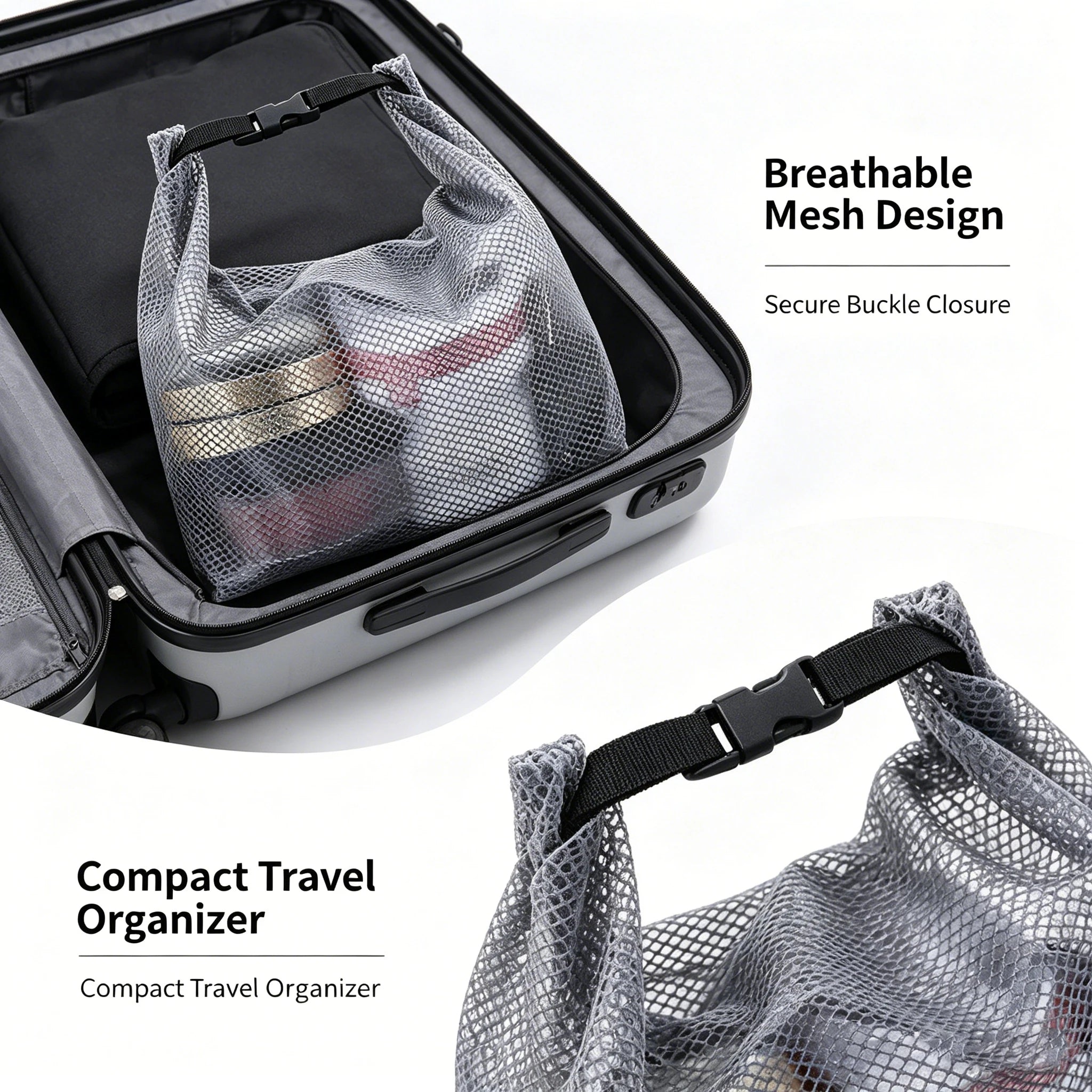 Mesh Travel Toiletry Bag – Waterproof Organizer for Gym Trips