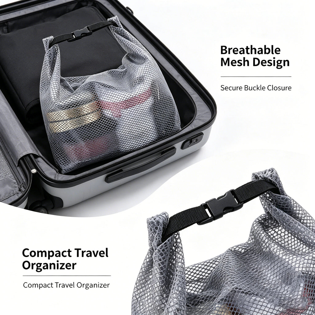 Mesh Travel Toiletry Bag – Waterproof Organizer for Gym Trips