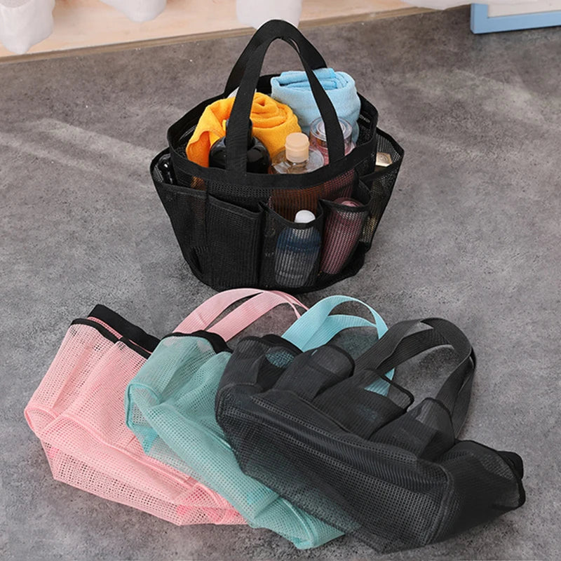 Mesh Beach Tote Bag - Oversized Pool Bag with 8 Pockets