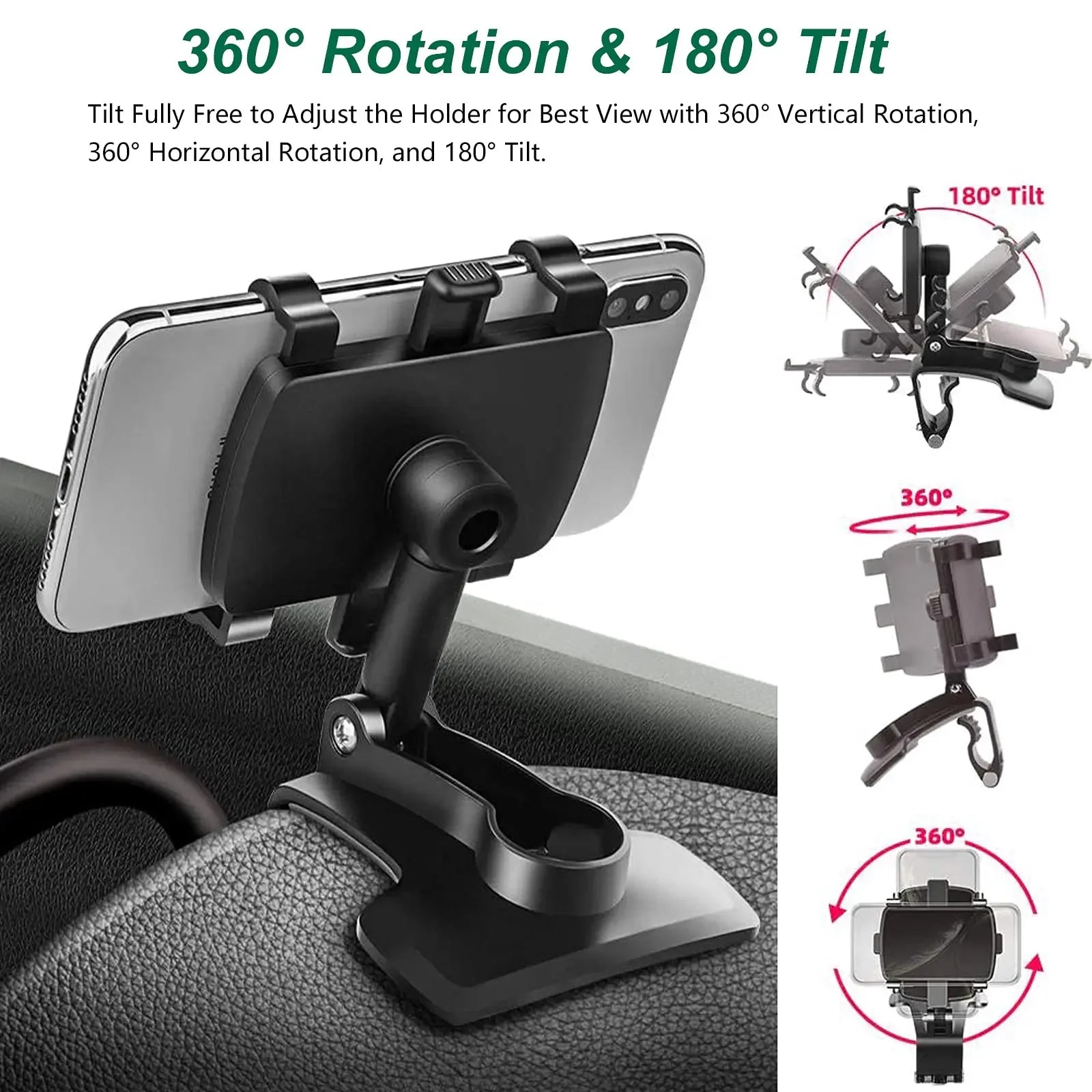 Dashboard Clip Car Phone Holder – Secure Grip Phone Stand for Cars