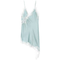 Women's Lace Asymmetric Dress - Sleeveless Slip Dress - Blue