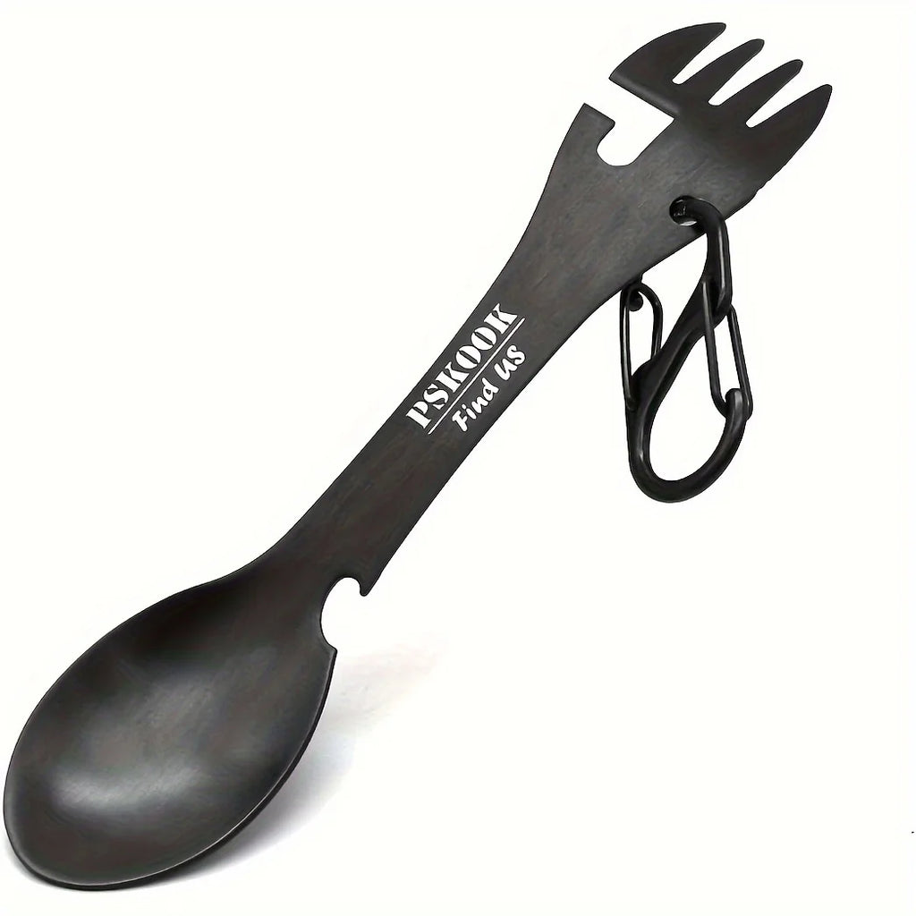 Camping Spork Multi-Tool - Steel Utensil for Outdoor Meals - Titanium Color