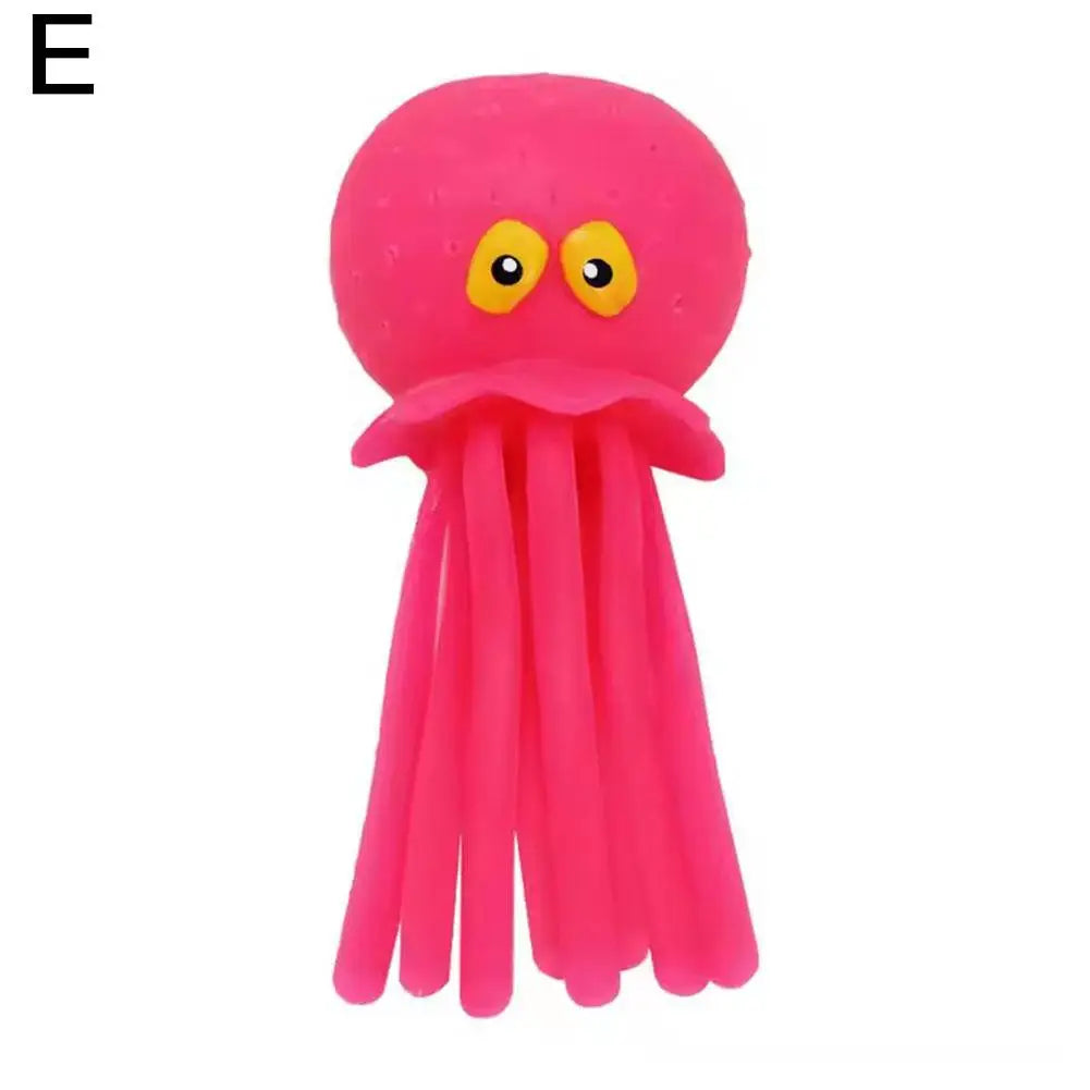 Octopus Bath Toy - Silicone Water Play Squeeze Toy - Pink