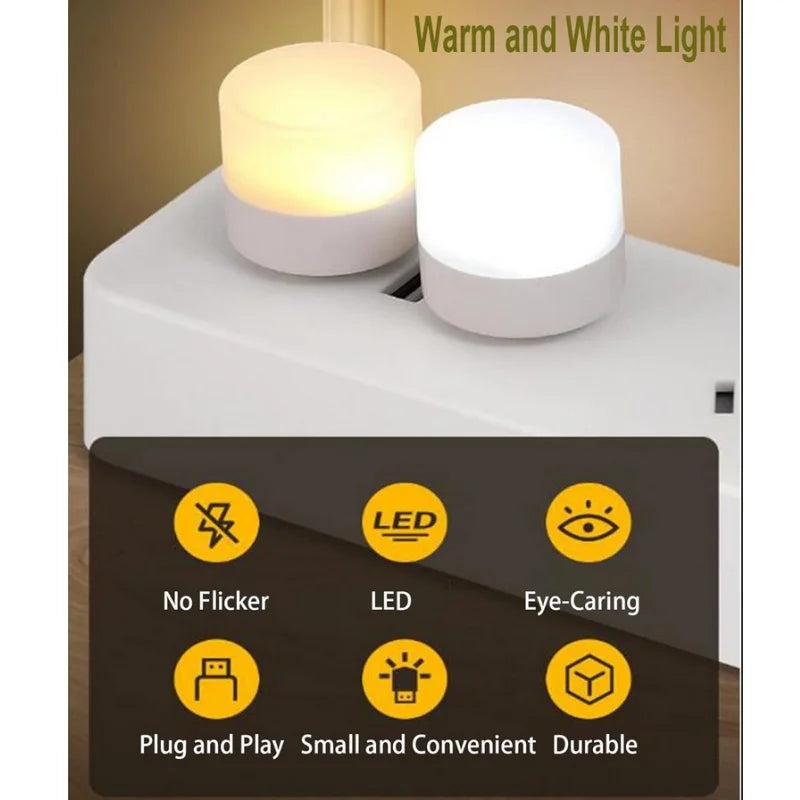 USB Mini Night Light - Plug-In LED Reading Lamp