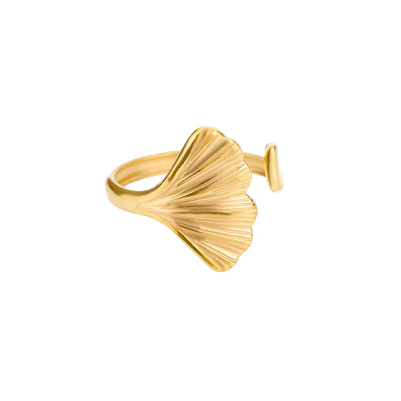 Gold-Color Stainless Steel Ring - Classic Fashion Jewelry - Style Jz3123G-1 / Gold Color
