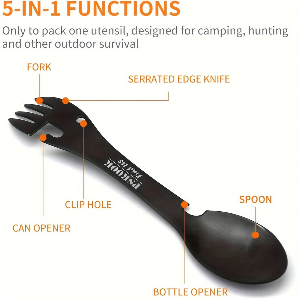 Camping Spork Multi-Tool - Steel Utensil for Outdoor Meals