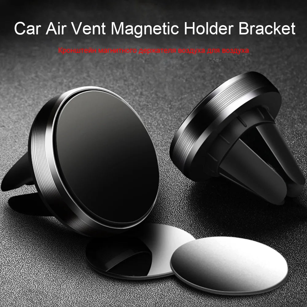 Magnetic Round Car Phone Holder – Dashboard & Vent Mount