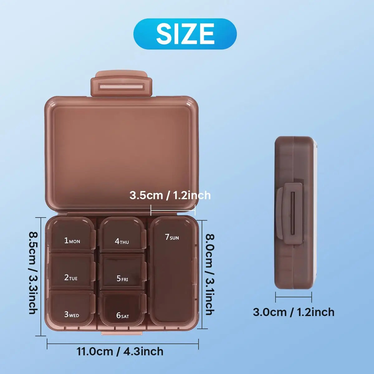 Days Pill Storage Box Mini - For Travel and Daily Carry