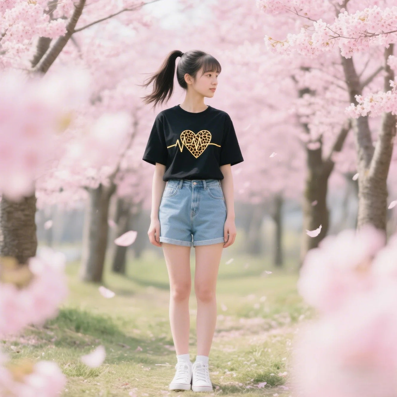 Leopard Graphic T-Shirt - Short Sleeve Casual Top