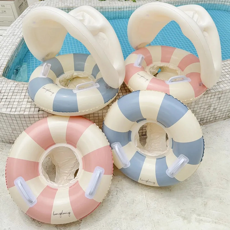 Inflatable Pool Float Seat - Swim Ring with Sunshade Option