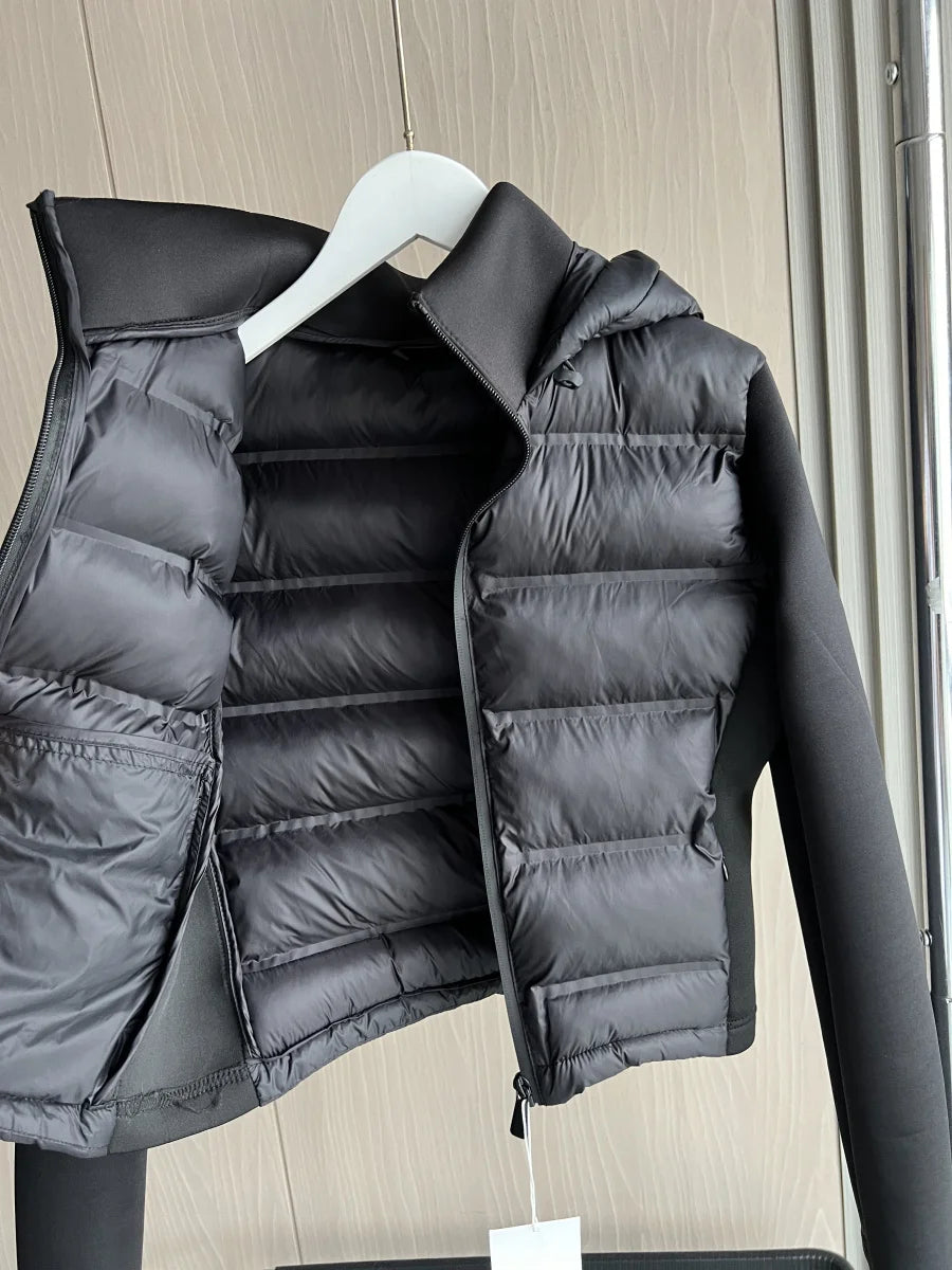 Women's Hooded Winter Jacket - Zippered Long Sleeve Coat