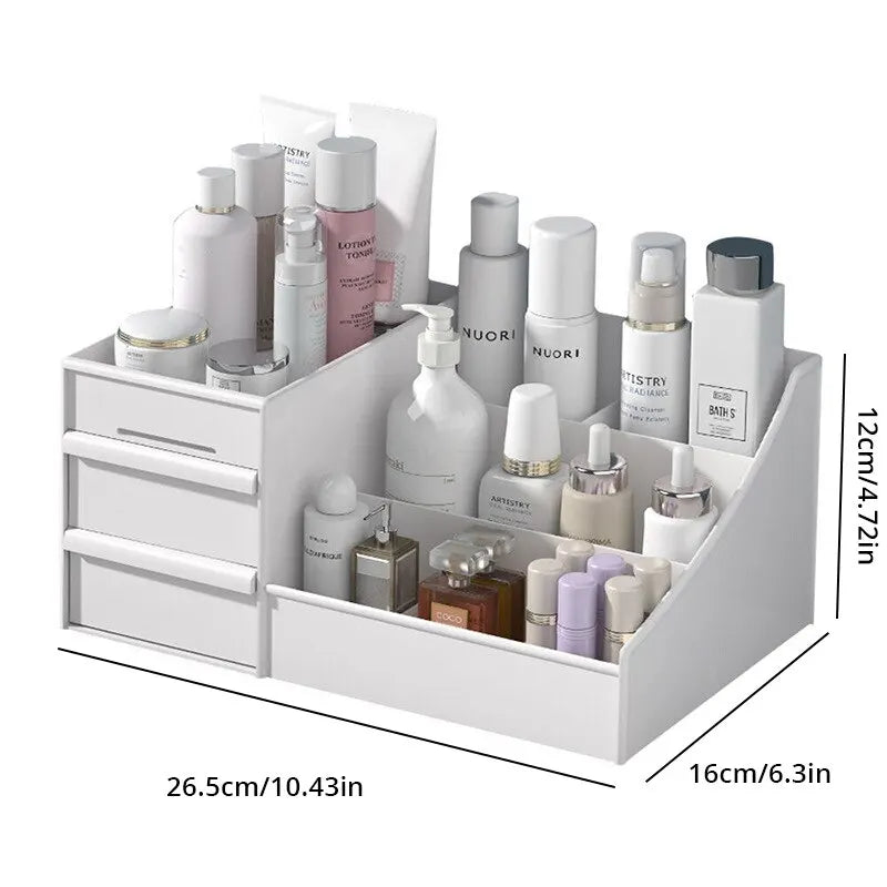 White Drawer Makeup Storage Box - For Desk and Office Organization