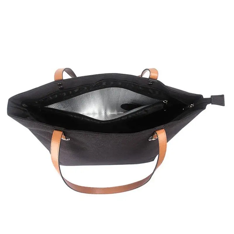 Insulated Beach Tote Bag with Hidden Drink Dispenser - Leakproof Cooler Purse