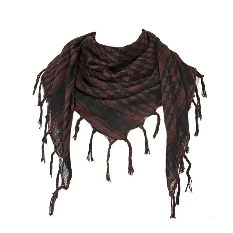 Keffiyeh Scarf Wrap - Lightweight Shemagh Head and Neck Scarf - 1 Piece-Coffee