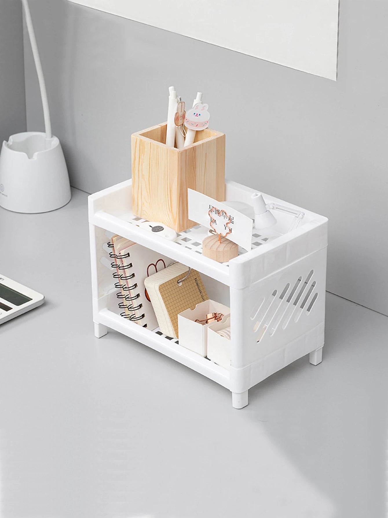 PP Desktop Double Layer Storage - For Desk and Office Organization