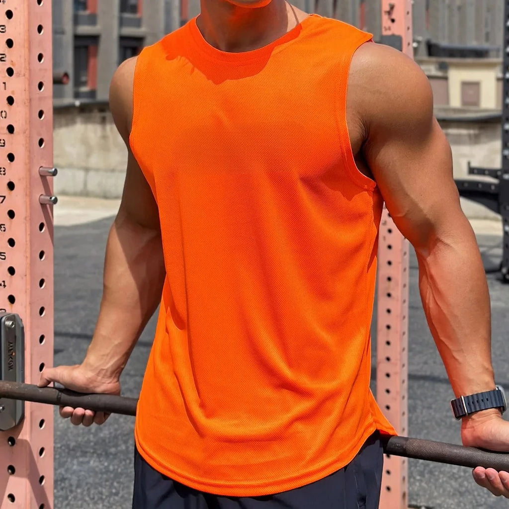 Men's Mesh Tank Top - Sleeveless Quick-Dry Fitness Shirt