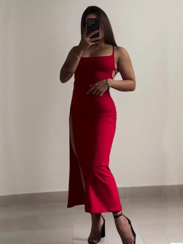Women's Halter Strap Dress - Sleeveless Bodycon Style