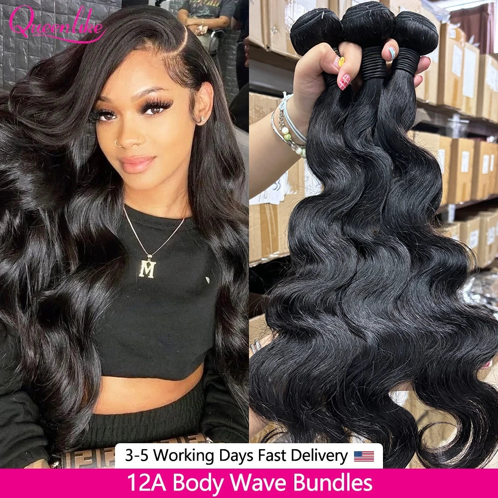 Body Wave Hair Bundles - Natural Color Human Hair Weave - Natural Color / Remy Hair