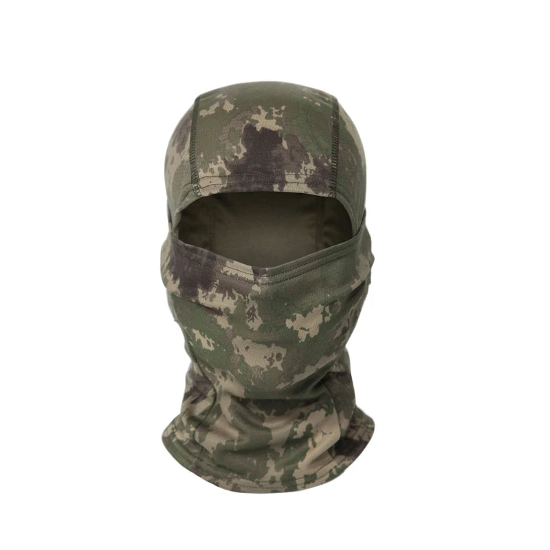 Printed Outdoor Balaclava - Lightweight Face Cover Scarf - Ruins Green