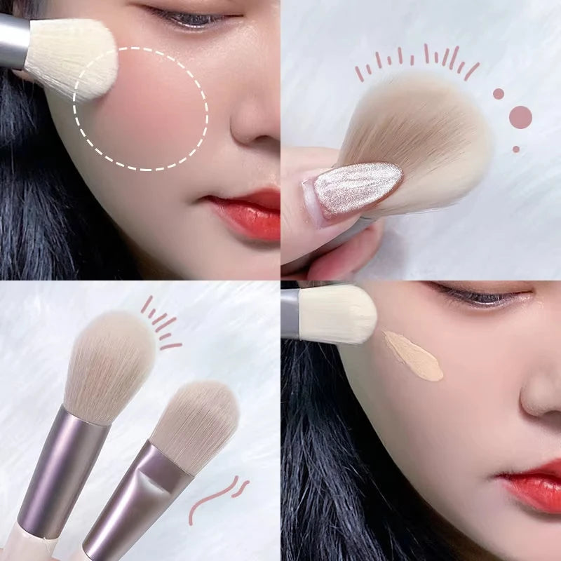 Mini Makeup Brush Set - 8-Piece Foundation and Eye Kit