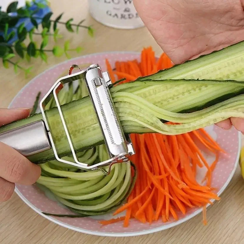 Stainless Steel Vegetable Peeler - Julienne Prep Tool for Kitchen Use