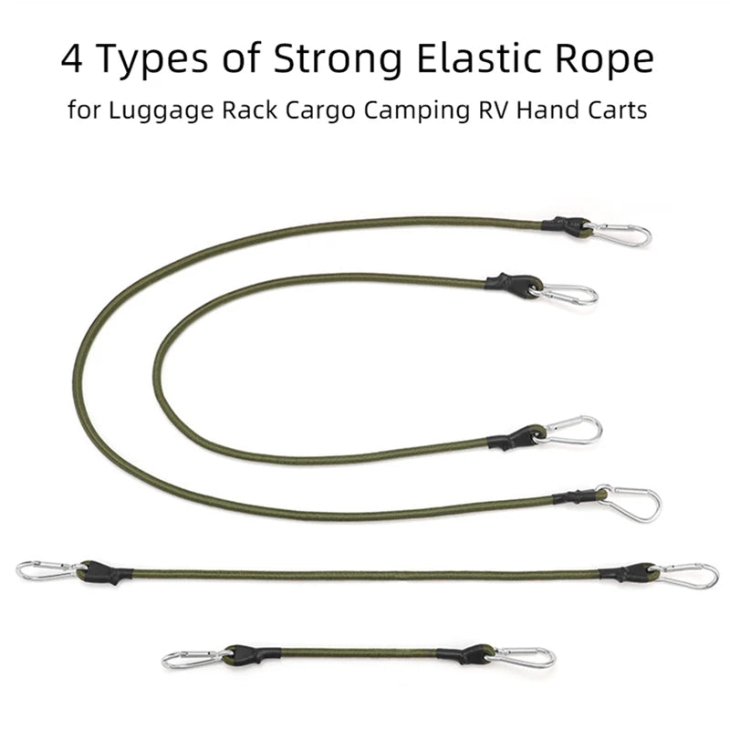 Elastic Bungee Cord - Tie Strap with Hooks for Gear