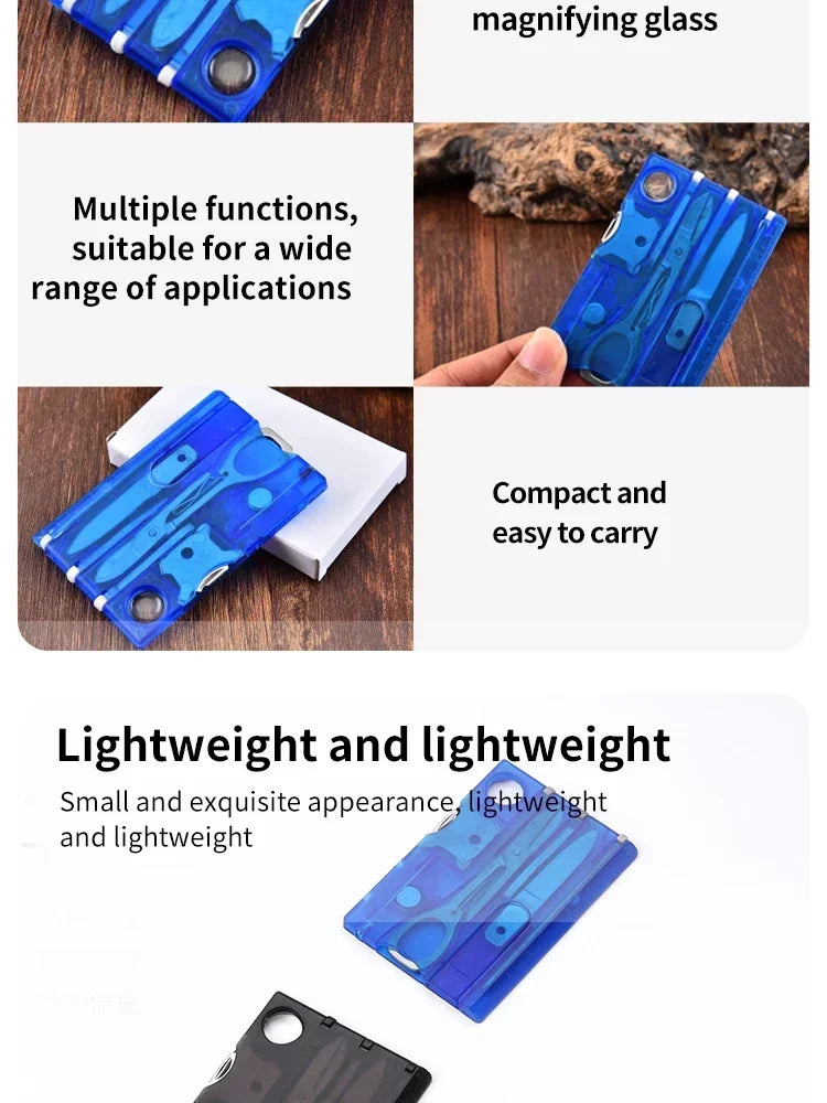 Multi-Tool Card Set - Camping Tool Card With Light