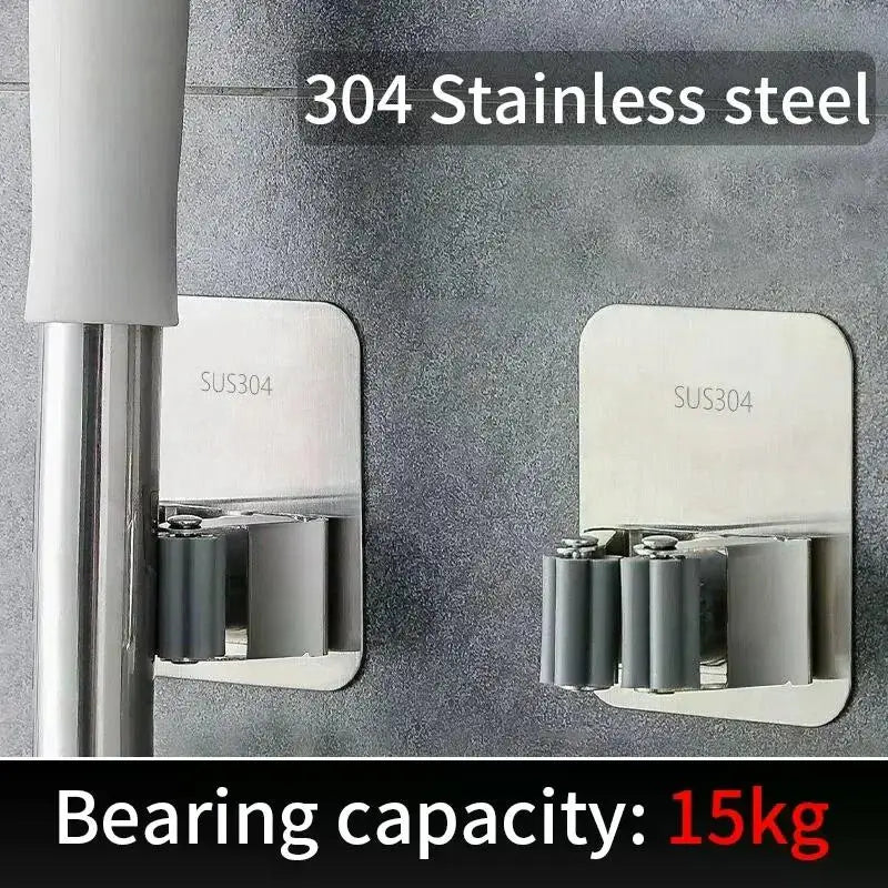 Stainless Steel Wall Mounted Mop - For Kitchen Storage and Prep