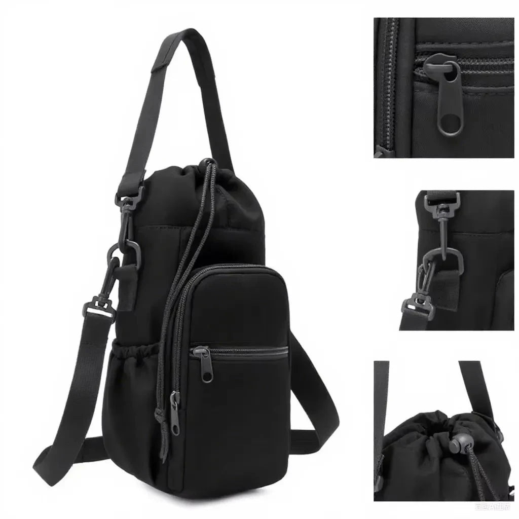 Crossbody Insulated Tumbler Bag - Portable Water Bottle Pouch with Phone Pocket