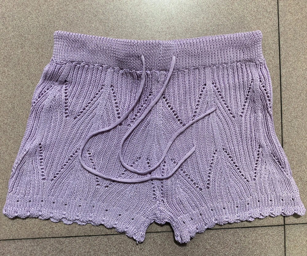 Women's Lace Beach Shorts - Drawstring Bikini Cover-Up Style