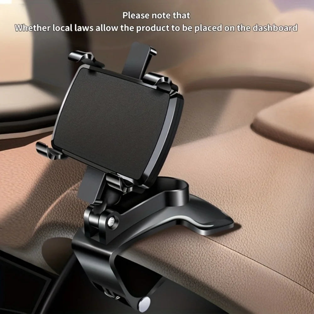 Dashboard Clip Car Phone Holder – Secure Grip Phone Stand for Cars