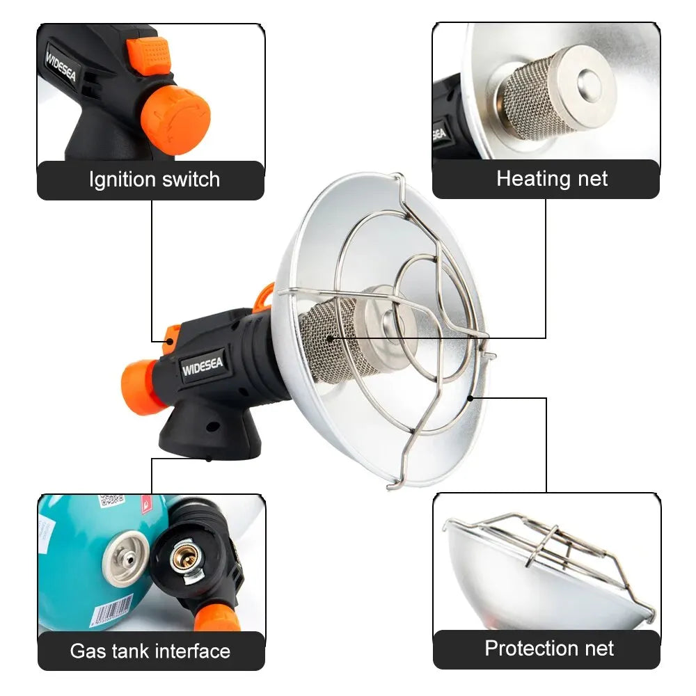 Portable Camping Heater - Steel Stove Attachment for Outdoor Use