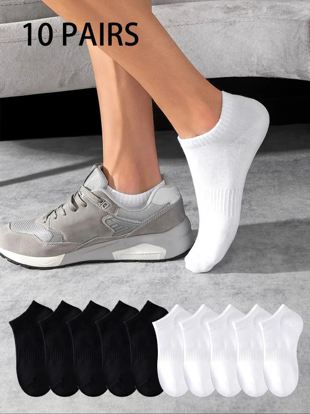 Men's No-Show Athletic Socks - 10-Pair Training Pack