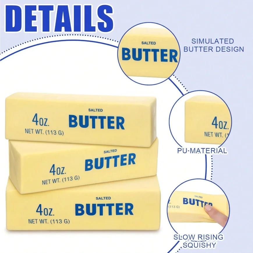 Butter Squeeze Toy - Realistic Food Fidget Set