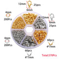 Jewelry Making Kit - Clasps, Jump Rings and Crimp Beads - 570 Pieces