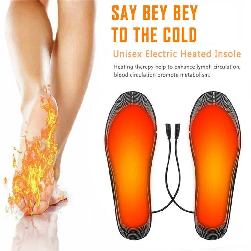 USB Heated Shoe Insoles - Trim-to-Fit Foot Warmer Inserts